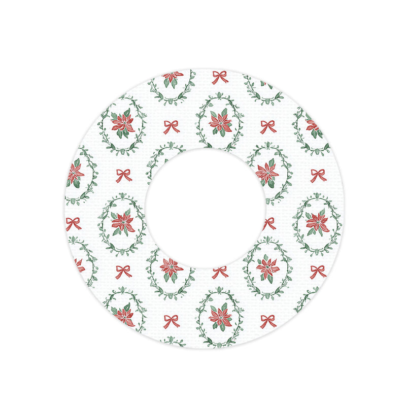 Peelz Poinsettia Parade Freestyle Libre 2 Patch Tape - Pump Peelz Patch Medical Tape White Smoke 12-Pack Libre 2 (Set of 12 Patches),4-Pack Libre 2 (Set of 4 Patches),1-Single (1 Single Patch)