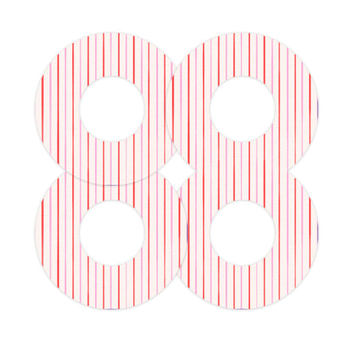 Peelz Peppermint Stripes Freestyle Libre 2 Patch Tape - Pump Peelz Patch Medical Tape Misty Rose 12-Pack Libre 2 (Set of 12 Patches),4-Pack Libre 2 (Set of 4 Patches),1-Single (1 Single Patch)