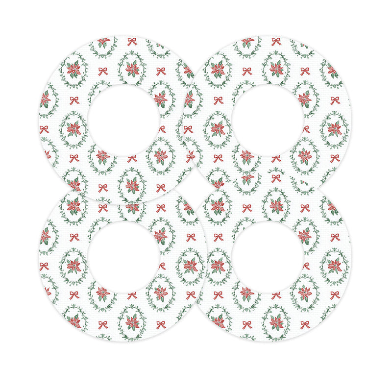 Peelz Poinsettia Parade Freestyle Libre 2 Patch Tape - Pump Peelz Patch Medical Tape White Smoke 12-Pack Libre 2 (Set of 12 Patches),4-Pack Libre 2 (Set of 4 Patches),1-Single (1 Single Patch)