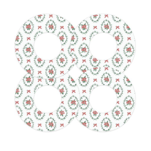 Peelz Poinsettia Parade Freestyle Libre 2 Patch Tape - Pump Peelz Patch Medical Tape White Smoke 12-Pack Libre 2 (Set of 12 Patches),4-Pack Libre 2 (Set of 4 Patches),1-Single (1 Single Patch)