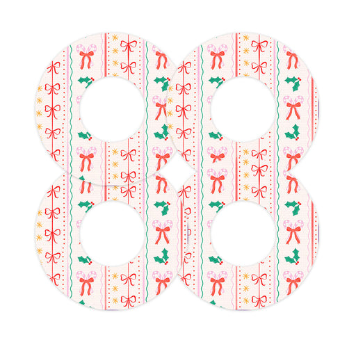 Peelz Holly Jolly Ribbon Freestyle Libre 2 Patch Tape - Pump Peelz Patch Medical Tape White Smoke 12-Pack Libre 2 (Set of 12 Patches),4-Pack Libre 2 (Set of 4 Patches),1-Single (1 Single Patch)