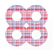 Peelz Party Plaid Freestyle Libre 2 Patch Tape - Pump Peelz Patch Medical Tape White Smoke 12-Pack Libre 2 (Set of 12 Patches),4-Pack Libre 2 (Set of 4 Patches),1-Single (1 Single Patch)