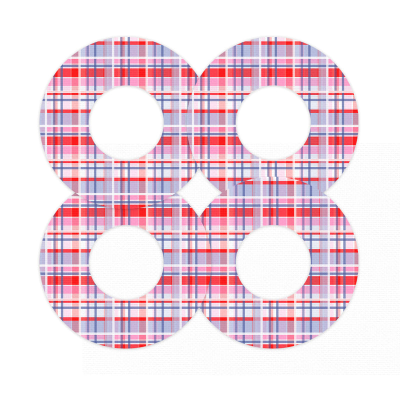 Peelz Party Plaid Freestyle Libre 2 Patch Tape - Pump Peelz Patch Medical Tape White Smoke 12-Pack Libre 2 (Set of 12 Patches),4-Pack Libre 2 (Set of 4 Patches),1-Single (1 Single Patch)