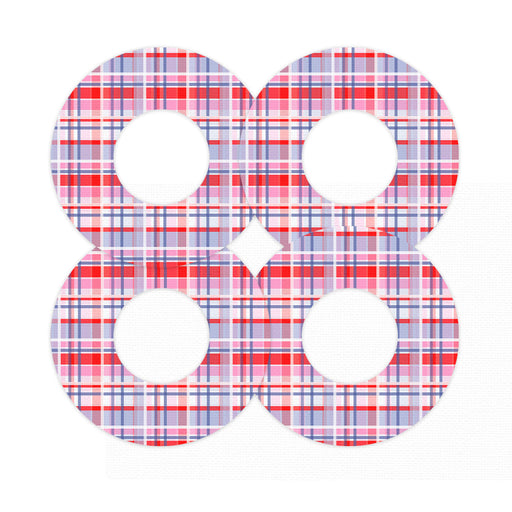 Peelz Party Plaid Freestyle Libre 2 Patch Tape - Pump Peelz Patch Medical Tape White Smoke 12-Pack Libre 2 (Set of 12 Patches),4-Pack Libre 2 (Set of 4 Patches),1-Single (1 Single Patch)
