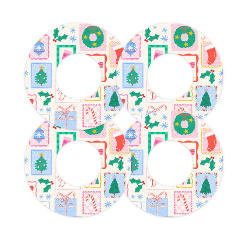 Peelz Holiday Greetings Freestyle Libre 2 Patch Tape - Pump Peelz Patch Medical Tape White Smoke 12-Pack Libre 2 (Set of 12 Patches),4-Pack Libre 2 (Set of 4 Patches),1-Single (1 Single Patch)