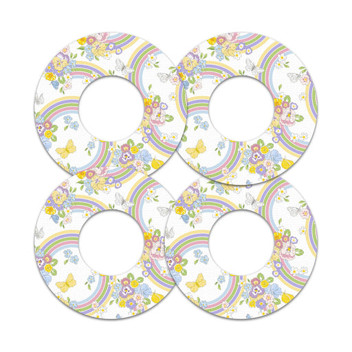 Peelz Rainbow Blooms Freestyle Libre 2 Patch Tape - Pump Peelz Patch Medical Tape White Smoke 12-Pack Libre 2 (Set of 12 Patches),4-Pack Libre 2 (Set of 4 Patches),1-Single (1 Single Patch)
