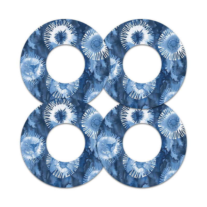Peelz Monochrome Blue Tie Dye Freestyle Libre 2 Patch Tape - Pump Peelz Patch Medical Tape White Smoke 12-Pack Libre 2 (Set of 12 Patches),4-Pack Libre 2 (Set of 4 Patches),1-Single (1 Single Patch)