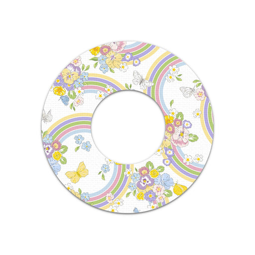 Peelz Rainbow Blooms Freestyle Libre 2 Patch Tape - Pump Peelz Patch Medical Tape White Smoke 12-Pack Libre 2 (Set of 12 Patches),4-Pack Libre 2 (Set of 4 Patches),1-Single (1 Single Patch)