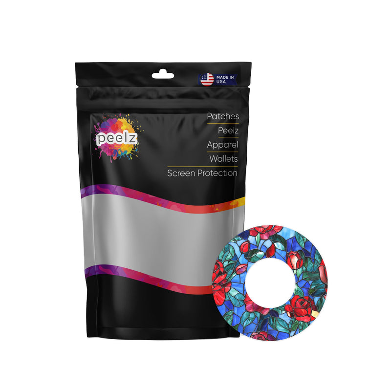 Peelz Crimson Blooms Freestyle Libre 2 Patch Tape - Pump Peelz Patch Medical Tape White Smoke 12-Pack Libre 2 (Set of 12 Patches),4-Pack Libre 2 (Set of 4 Patches),1-Single (1 Single Patch)