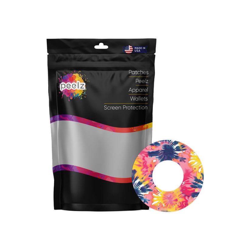 Peelz Summer Tie Dye Freestyle Libre 2 Patch Tape - Pump Peelz Patch Medical Tape White Smoke 12-Pack Libre 2 (Set of 12 Patches),4-Pack Libre 2 (Set of 4 Patches),1-Single (1 Single Patch)