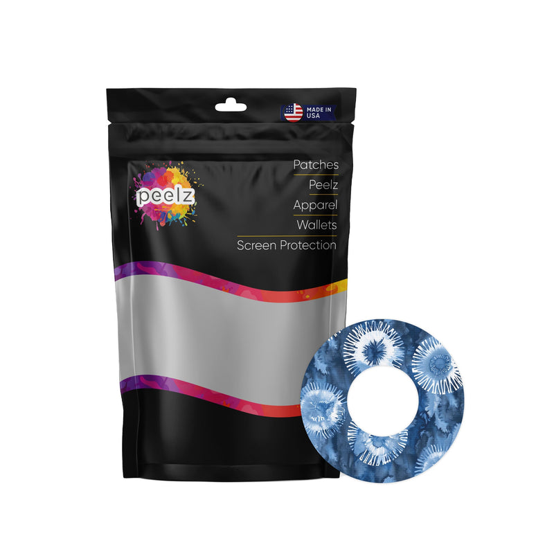 Peelz Monochrome Blue Tie Dye Freestyle Libre 2 Patch Tape - Pump Peelz Patch Medical Tape White Smoke 12-Pack Libre 2 (Set of 12 Patches),4-Pack Libre 2 (Set of 4 Patches),1-Single (1 Single Patch)