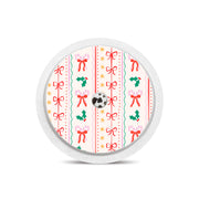 Peelz Holly Jolly Ribbon Freestyle Libre 2 Sticker - Pump Peelz Peelz/Stickers White Smoke Sensor Only
