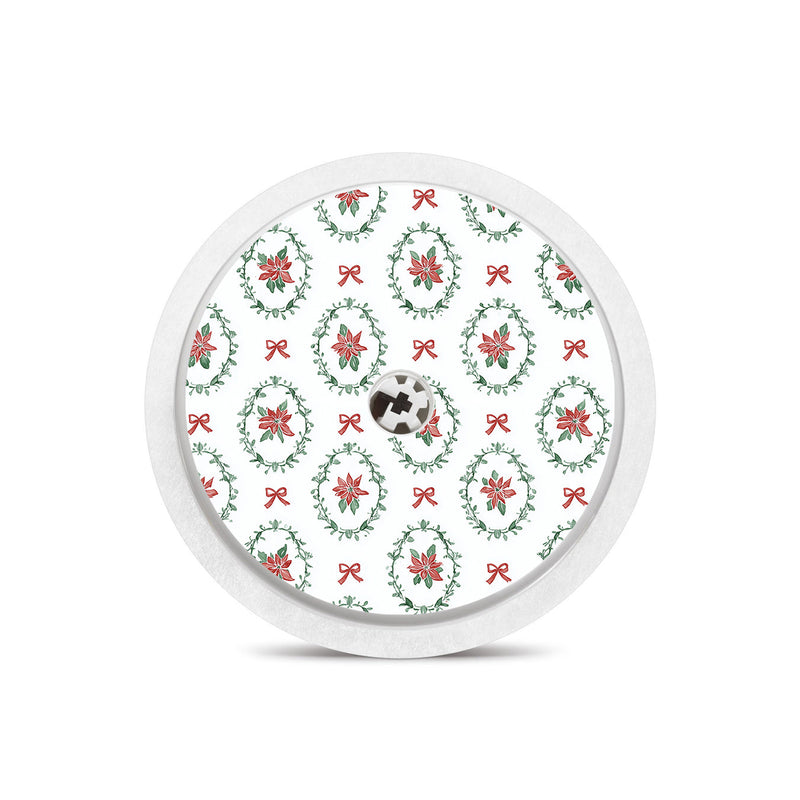 Peelz Poinsettia Parade Freestyle Libre 2 Sticker - Pump Peelz Peelz/Stickers White Smoke Sensor Only