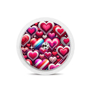 Peelz Sparkly Hearts Freestyle Libre 2 Peelz/Stickers White Smoke Receiver + Sensor,Sensor Only
