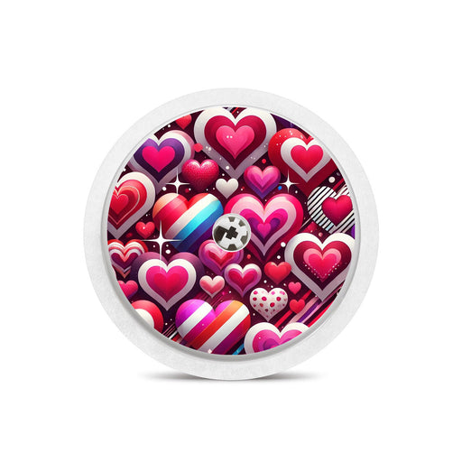 Peelz Sparkly Hearts Freestyle Libre 2 Peelz/Stickers White Smoke Receiver + Sensor,Sensor Only