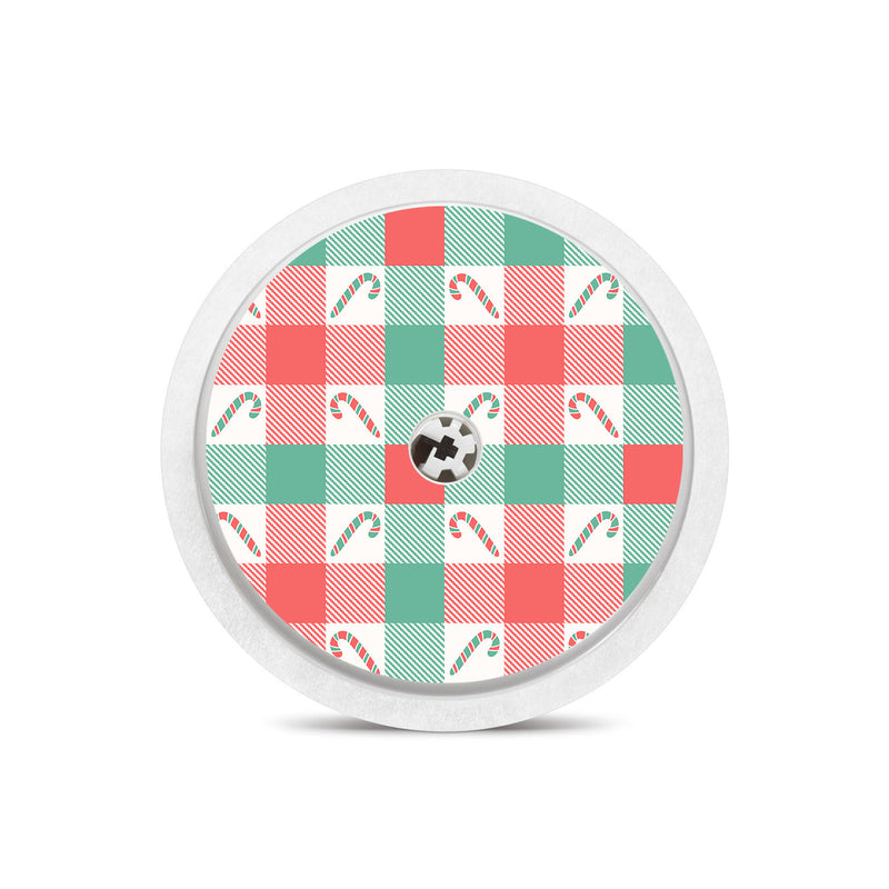 Peelz Peppermint Plaid Freestyle Libre 2 Sticker - Pump Peelz Peelz/Stickers White Smoke Sensor Only