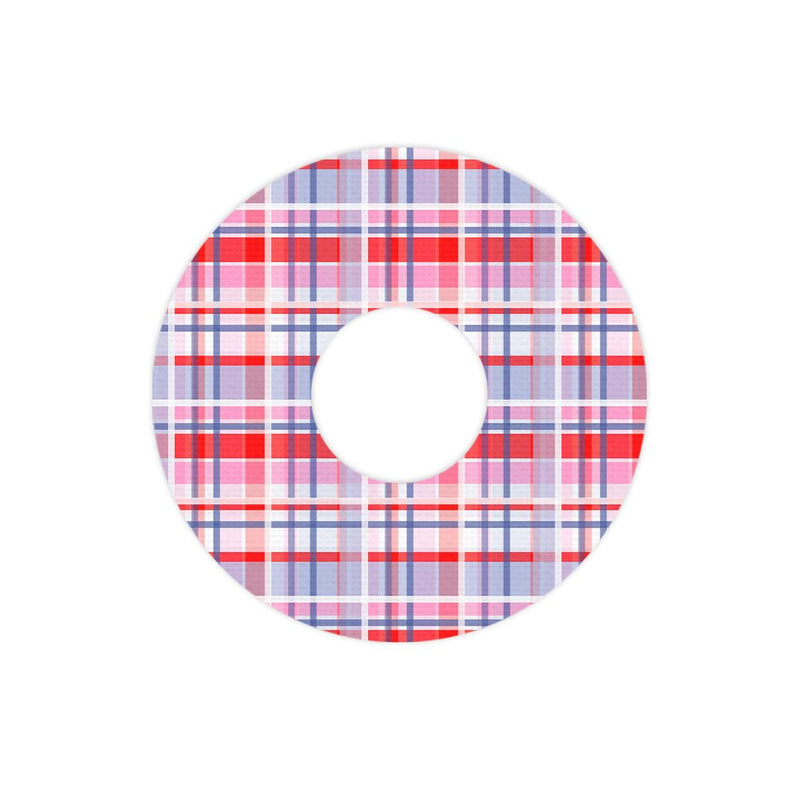 Peelz Party Plaid FreeStyle Libre 3 Plus & Lingo  Patch Tape - Pump Peelz Patch Medical Tape White Smoke 12-Pack (Set of 12 Patches),4-Pack (Set of 4 Patches),1-Single (1 Single Patch)
