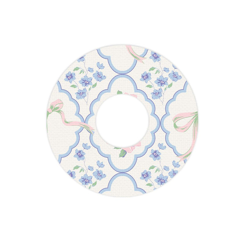 Peelz Spring Coquette FreeStyle Libre 3 Plus & Lingo  Patch Tape - Pump Peelz Patch Medical Tape White Smoke 12-Pack (Set of 12 Patches),4-Pack (Set of 4 Patches),1-Single (1 Single Patch)