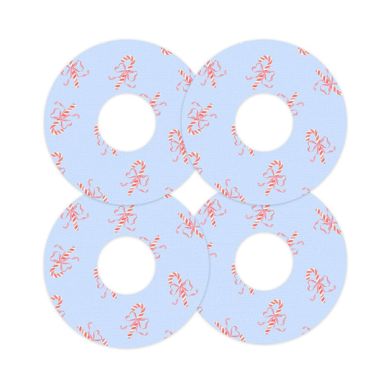Peelz Candy Cane Lane FreeStyle Libre 3 Plus & Lingo  Patch Tape - Pump Peelz Patch Medical Tape White Smoke 12-Pack (Set of 12 Patches),4-Pack (Set of 4 Patches),1-Single (1 Single Patch)