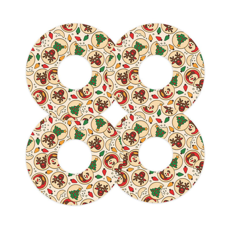 Peelz Santa's Cookies FreeStyle Libre 3 Plus & Lingo  Patch Tape - Pump Peelz Patch Medical Tape White Smoke 12-Pack (Set of 12 Patches),4-Pack (Set of 4 Patches),1-Single (1 Single Patch)
