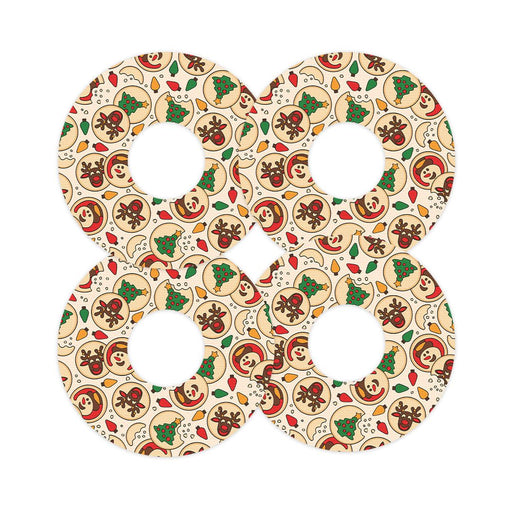Peelz Santa's Cookies FreeStyle Libre 3 Plus & Lingo  Patch Tape - Pump Peelz Patch Medical Tape White Smoke 12-Pack (Set of 12 Patches),4-Pack (Set of 4 Patches),1-Single (1 Single Patch)