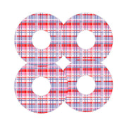 Peelz Party Plaid FreeStyle Libre 3 Plus & Lingo  Patch Tape - Pump Peelz Patch Medical Tape White Smoke 12-Pack (Set of 12 Patches),4-Pack (Set of 4 Patches),1-Single (1 Single Patch)