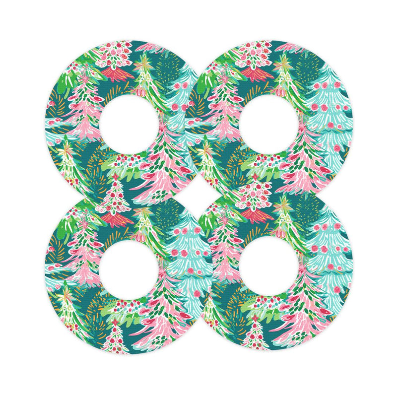 Peelz Festive Forest FreeStyle Libre 3 Plus & Lingo  Patch Tape - Pump Peelz Patch Medical Tape White Smoke 12-Pack (Set of 12 Patches),4-Pack (Set of 4 Patches),1-Single (1 Single Patch)