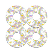 Peelz Rainbow Blooms FreeStyle Libre 3 Plus & Lingo  Patch Tape - Pump Peelz Patch Medical Tape White Smoke 12-Pack (Set of 12 Patches),4-Pack (Set of 4 Patches),1-Single (1 Single Patch)