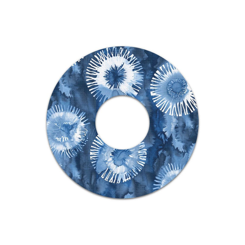 Peelz Monochrome Blue Tie Dye FreeStyle Libre 3 Plus & Lingo  Patch Tape - Pump Peelz Patch Medical Tape White Smoke 12-Pack (Set of 12 Patches),4-Pack (Set of 4 Patches),1-Single (1 Single Patch)
