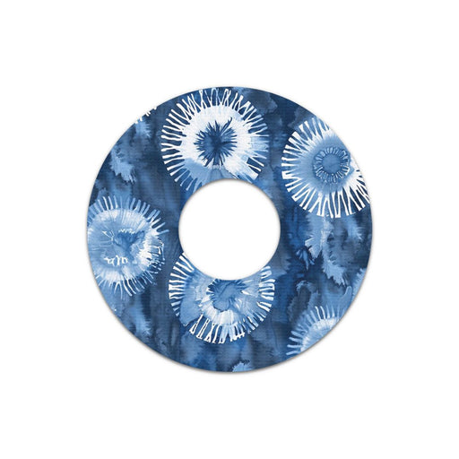 Peelz Monochrome Blue Tie Dye FreeStyle Libre 3 Plus & Lingo  Patch Tape - Pump Peelz Patch Medical Tape White Smoke 12-Pack (Set of 12 Patches),4-Pack (Set of 4 Patches),1-Single (1 Single Patch)
