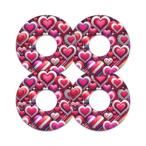 Peelz Sparkly Hearts FreeStyle Libre 3 Plus & Lingo  Patch Tape - Pump Peelz Patch Medical Tape White Smoke 12-Pack (Set of 12 Patches),4-Pack (Set of 4 Patches),1-Single (1 Single Patch)