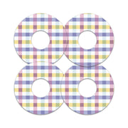 Peelz Spring Plaid Patch Tape Designed for the FreeStyle Libre 3 Plus & Lingo Patch Medical Tape White Smoke 12-Pack (Set of 12 Patches),4-Pack (Set of 4 Patches),1-Single (1 Single Patch)