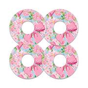Peelz Blossom Bows FreeStyle Libre 3 Plus & Lingo  Patch Tape - Pump Peelz Patch Medical Tape White Smoke 12-Pack (Set of 12 Patches),4-Pack (Set of 4 Patches),1-Single (1 Single Patch)