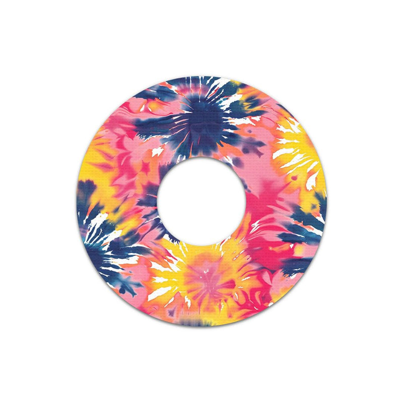 Peelz Summer Tie Dye FreeStyle Libre 3 Plus & Lingo  Patch Tape - Pump Peelz Patch Medical Tape White Smoke 12-Pack (Set of 12 Patches),4-Pack (Set of 4 Patches),1-Single (1 Single Patch)
