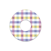 Peelz Spring Plaid Patch Tape Designed for the FreeStyle Libre 3 Plus & Lingo Patch Medical Tape White Smoke 12-Pack (Set of 12 Patches),4-Pack (Set of 4 Patches),1-Single (1 Single Patch)
