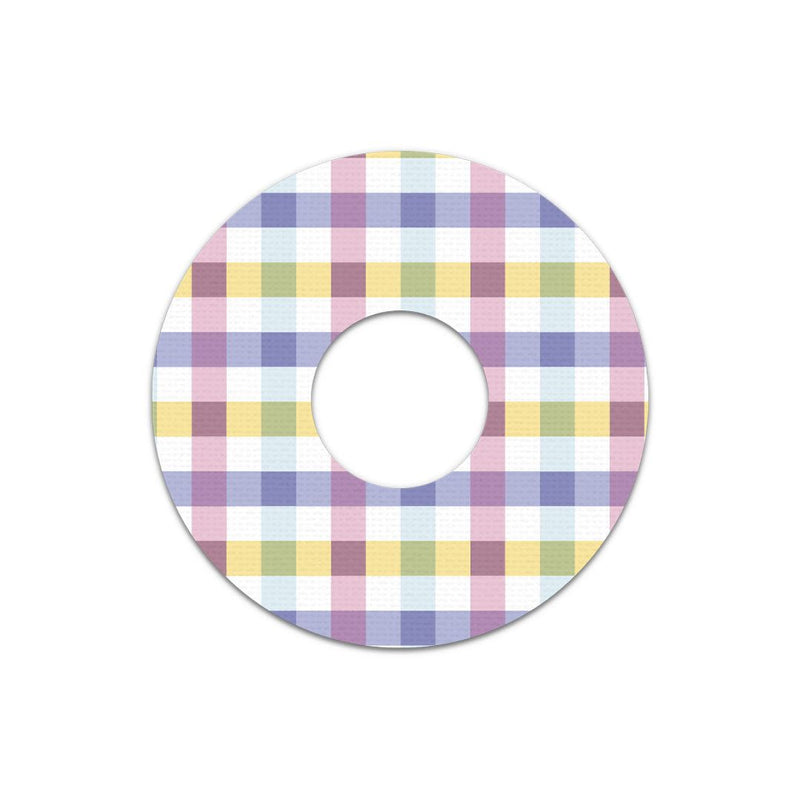 Peelz Spring Plaid Patch Tape Designed for the FreeStyle Libre 3 Plus & Lingo Patch Medical Tape White Smoke 12-Pack (Set of 12 Patches),4-Pack (Set of 4 Patches),1-Single (1 Single Patch)
