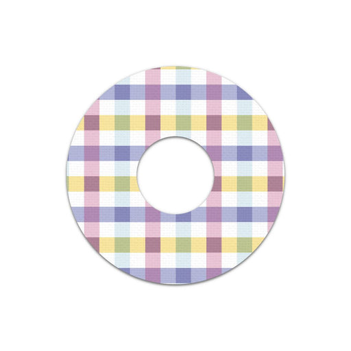 Peelz Spring Plaid Patch Tape Designed for the FreeStyle Libre 3 Plus & Lingo Patch Medical Tape White Smoke 12-Pack (Set of 12 Patches),4-Pack (Set of 4 Patches),1-Single (1 Single Patch)