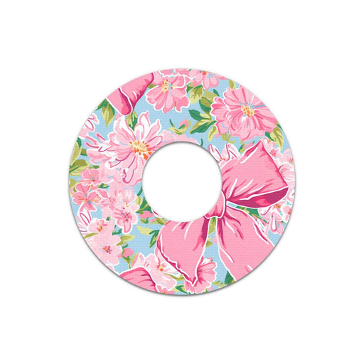 Peelz Blossom Bows FreeStyle Libre 3 Plus & Lingo  Patch Tape - Pump Peelz Patch Medical Tape White Smoke 12-Pack (Set of 12 Patches),4-Pack (Set of 4 Patches),1-Single (1 Single Patch)
