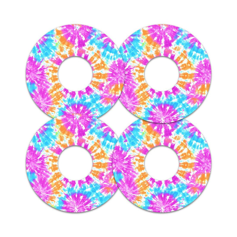 Peelz Neon Tie Dye FreeStyle Libre 3 Plus & Lingo  Patch Tape - Pump Peelz Patch Medical Tape White Smoke 12-Pack (Set of 12 Patches),4-Pack (Set of 4 Patches),1-Single (1 Single Patch)