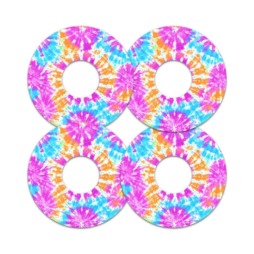 Peelz Neon Tie Dye FreeStyle Libre 3 Plus & Lingo  Patch Tape - Pump Peelz Patch Medical Tape White Smoke 12-Pack (Set of 12 Patches),4-Pack (Set of 4 Patches),1-Single (1 Single Patch)