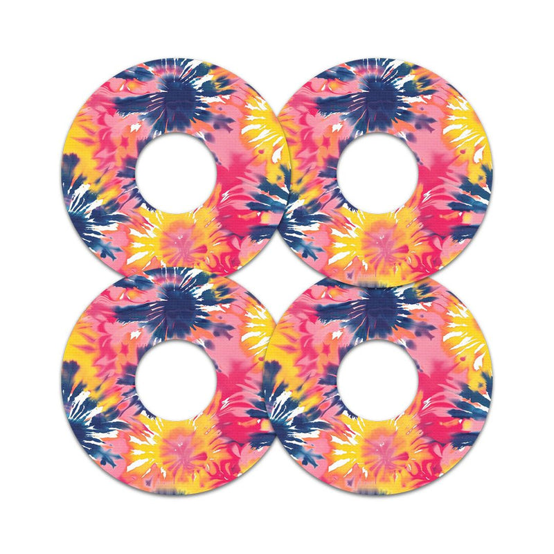 Peelz Summer Tie Dye FreeStyle Libre 3 Plus & Lingo  Patch Tape - Pump Peelz Patch Medical Tape White Smoke 12-Pack (Set of 12 Patches),4-Pack (Set of 4 Patches),1-Single (1 Single Patch)