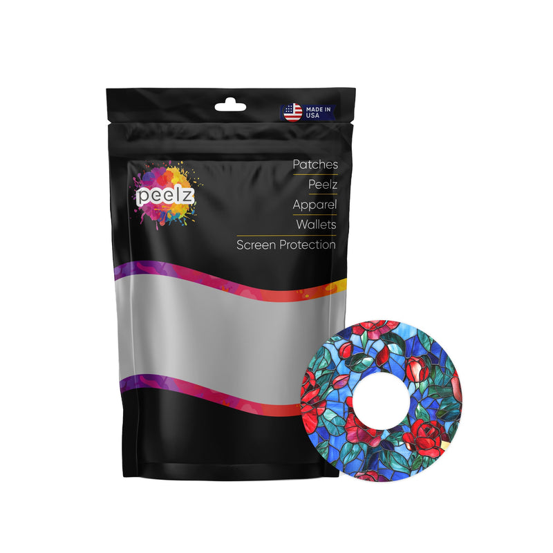 Peelz Crimson Blooms Patch Tape Designed for the FreeStyle Libre 3 Plus & Lingo Patch Medical Tape White Smoke 12-Pack (Set of 12 Patches),4-Pack (Set of 4 Patches),1-Single (1 Single Patch)