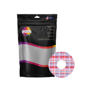 Peelz Party Plaid FreeStyle Libre 3 Plus & Lingo  Patch Tape - Pump Peelz Patch Medical Tape White Smoke 12-Pack (Set of 12 Patches),4-Pack (Set of 4 Patches),1-Single (1 Single Patch)