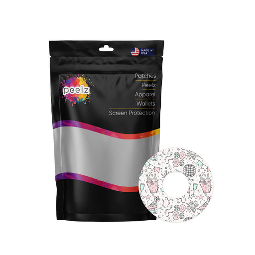 Peelz Cheers to '26 FreeStyle Libre 3 Plus & Lingo  Patch Tape - Pump Peelz Patch Medical Tape White Smoke 12-Pack (Set of 12 Patches),4-Pack (Set of 4 Patches),1-Single (1 Single Patch)