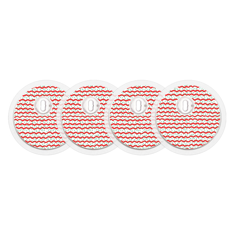 Peelz Christmas Icing FreeStyle Libre 3 Plus & Lingo  Sensor Sticker - Pump Peelz Peelz/Stickers Light Pink 4-pack (Set of 4 Stickers)