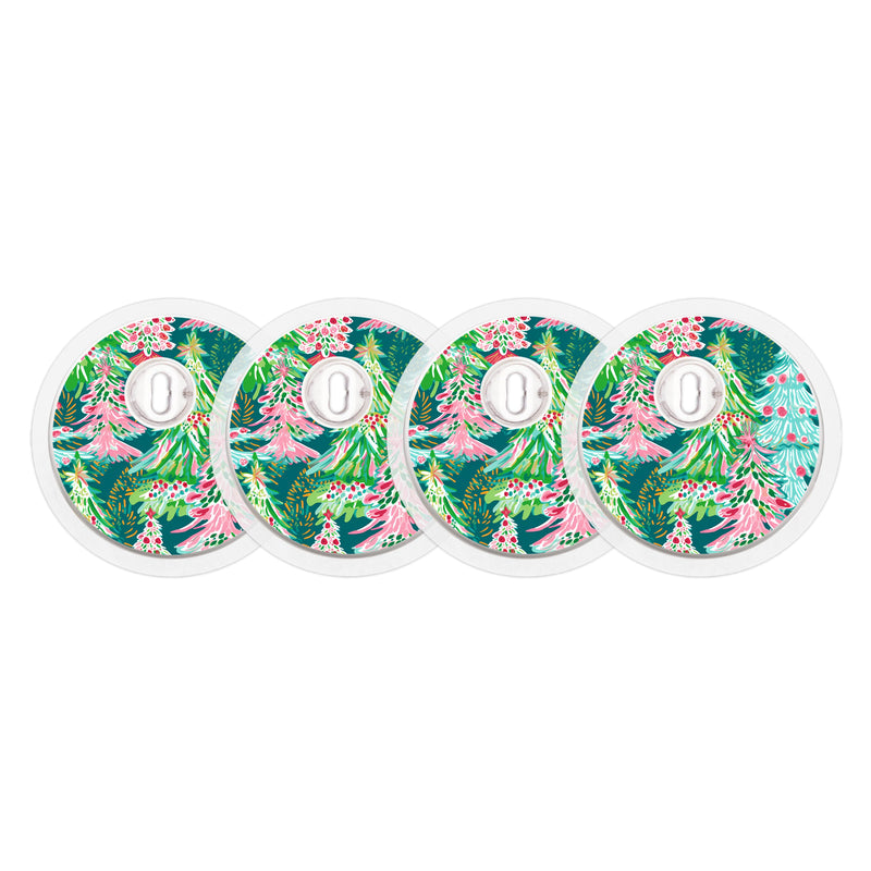Peelz Festive Forest FreeStyle Libre 3 Plus & Lingo  Sensor Sticker - Pump Peelz Peelz/Stickers White Smoke 4-pack (Set of 4 Stickers)