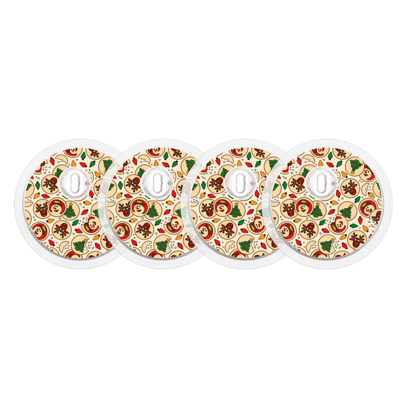 Peelz Santa's Cookies FreeStyle Libre 3 Plus & Lingo  Sensor Sticker - Pump Peelz Peelz/Stickers White Smoke 4-pack (Set of 4 Stickers)