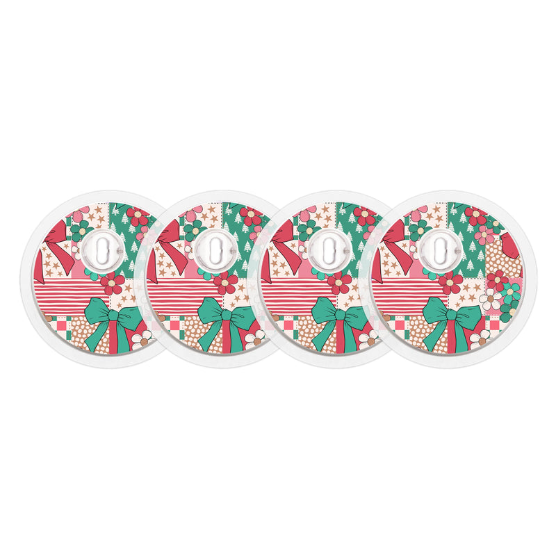 Peelz Merry Coquette FreeStyle Libre 3 Plus & Lingo  Sensor Sticker - Pump Peelz Peelz/Stickers White Smoke 4-pack (Set of 4 Stickers)