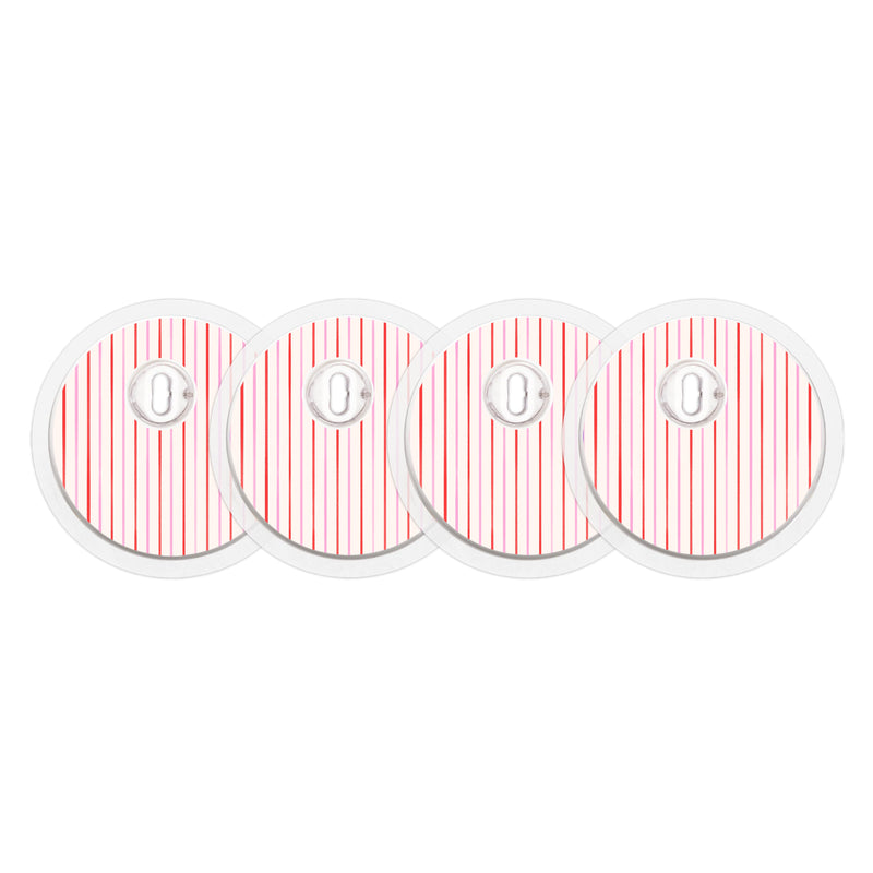 Peelz Peppermint Stripes FreeStyle Libre 3 Plus & Lingo  Sensor Sticker - Pump Peelz Peelz/Stickers Misty Rose 4-pack (Set of 4 Stickers)