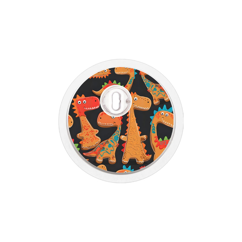 Peelz Jurassic Gingerbread FreeStyle Libre 3 Plus & Lingo  Sensor Sticker - Pump Peelz Peelz/Stickers White Smoke 4-pack (Set of 4 Stickers)
